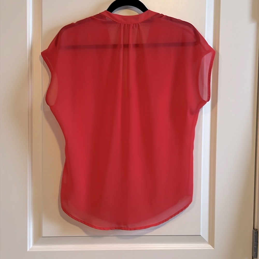 Red Haute sheer coral blouse - Picture 6 of 7